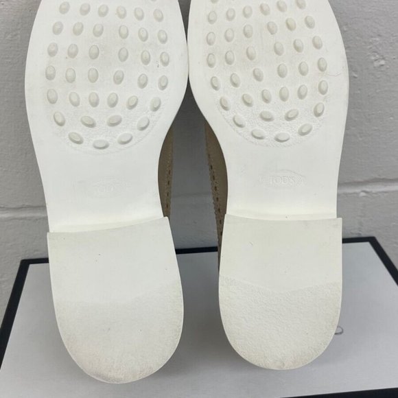 Tod's Men's Beige Suede Wingtip Oxford Dress Shoes Men's Size 9.5 Made In Italy - Picture 9 of 9